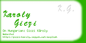 karoly giczi business card
